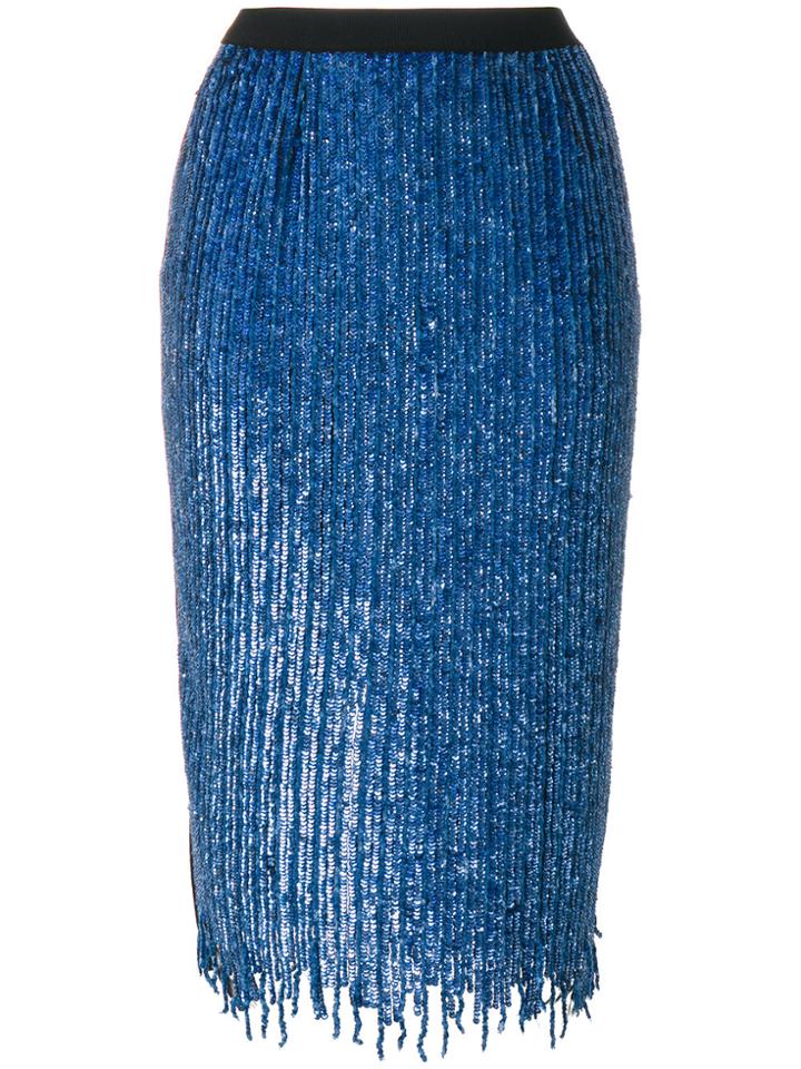 Aviù Embellished Pencil Skirt - Blue