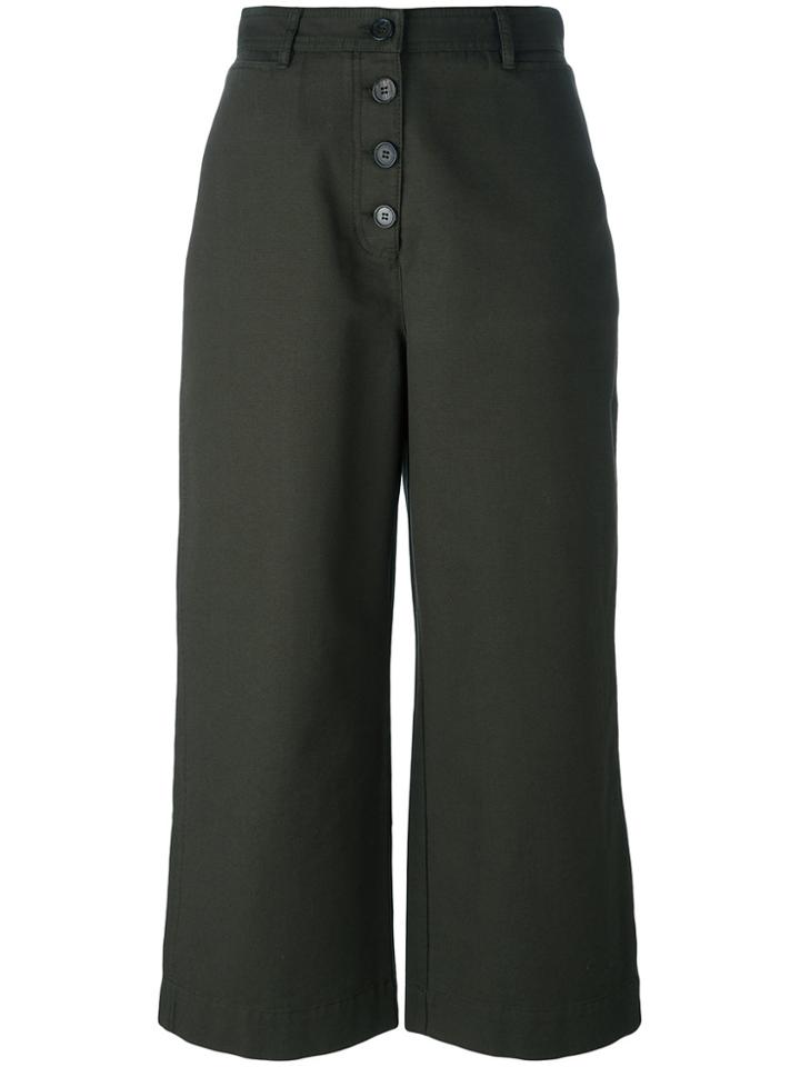Proenza Schouler High-waisted Cropped Trousers - Green