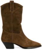 Ash Suede Western Boots - Brown