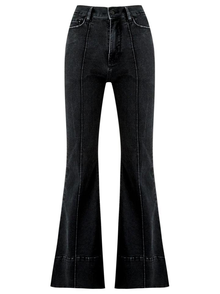 Amapô - High Waist Flared Jeans - Women - Cotton/elastodiene - 36, Black, Cotton/elastodiene