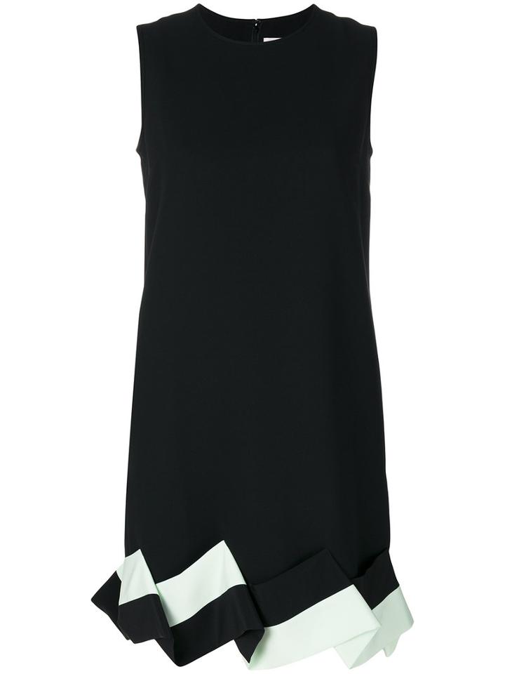 Victoria Victoria Beckham - Origami Trim Shift Dress - Women - Silk/polyester - 6, Black, Silk/polyester
