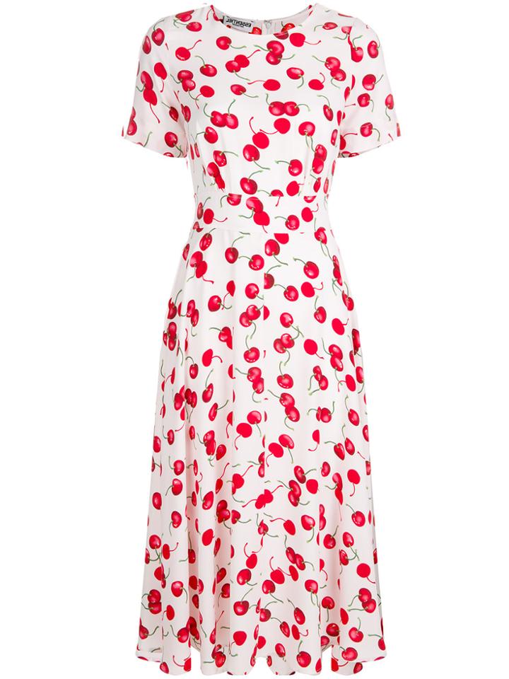 Essentiel Antwerp Flared Cherry Print Dress - Pink & Purple
