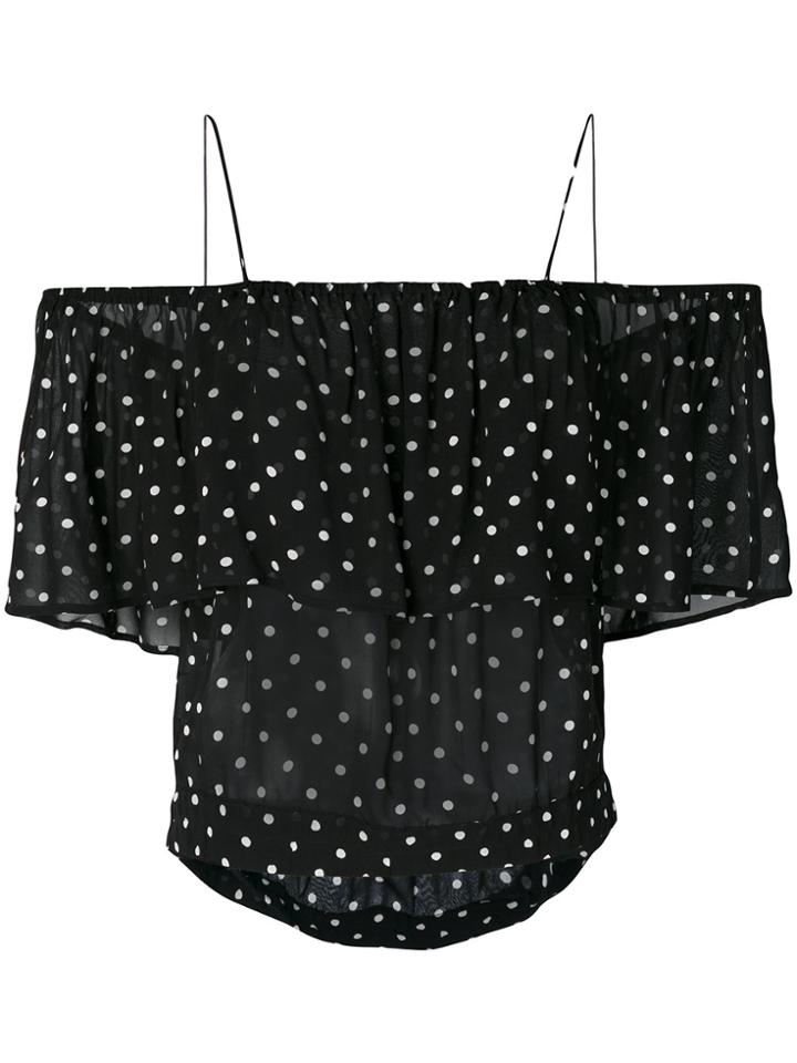 Ganni Polka Dot Blouse - Black