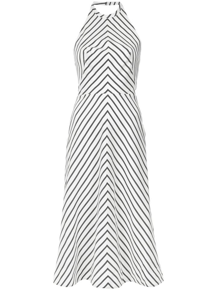 Tufi Duek Striped Halterneck Dress - White