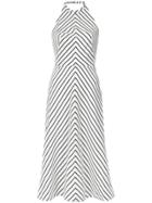 Tufi Duek Striped Halterneck Dress - White