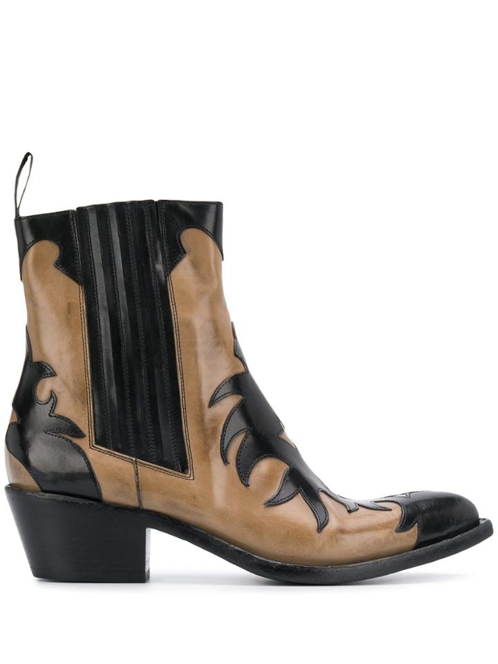Sartore Washed Cowboy Boots - Neutrals
