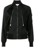 Paco Rabanne Zip Detailed Bomber Jacket, Women's, Size: 38, Black, Nylon/viscose/spandex/elastane/spandex/elastane