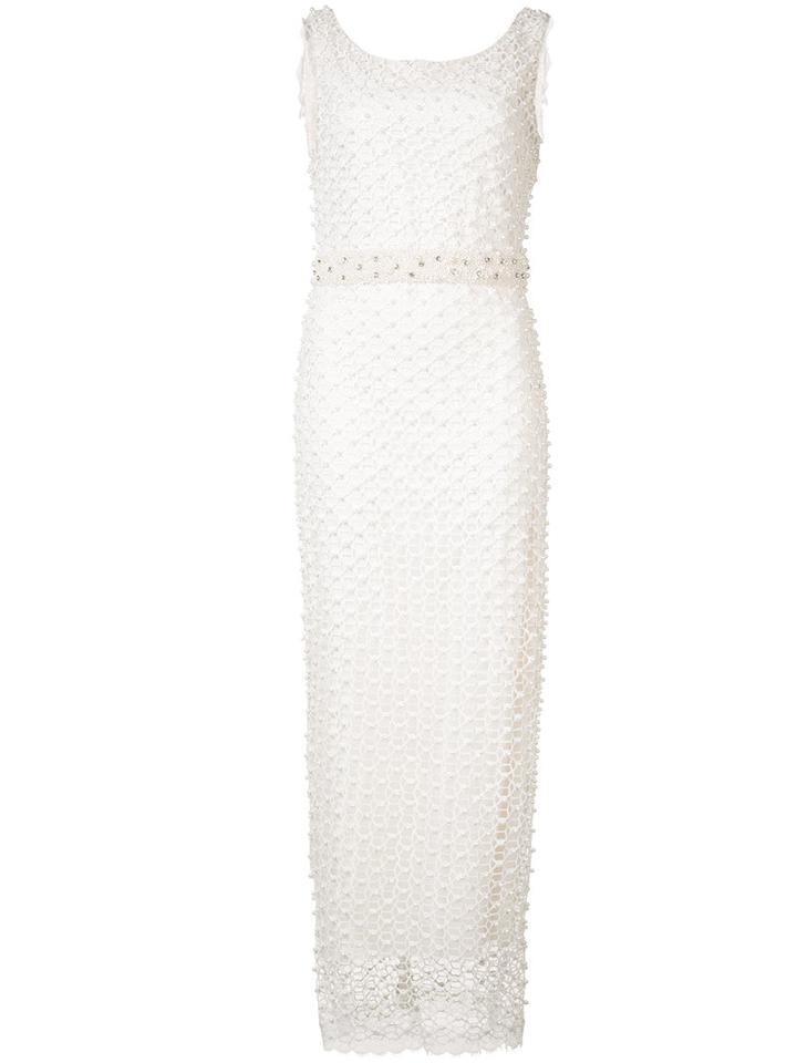 Marchesa Notte - Embroidered Dress - Women - Nylon/polyester - 4, White, Nylon/polyester