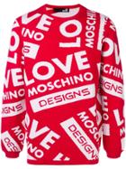 Love Moschino All Over Logo Sweater - Red