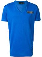 Dsquared2 Chest Logo V-neck T-shirt, Men's, Size: Medium, Blue, Cotton