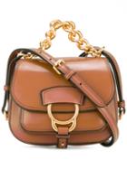 Miu Miu Mini Buckled Shoulder Bag, Women's, Brown, Calf Leather