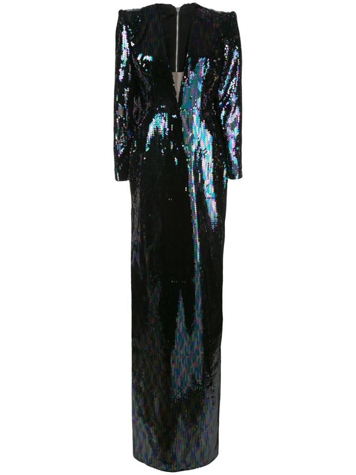 Alex Perry Side-slit Maxi Dress - Black