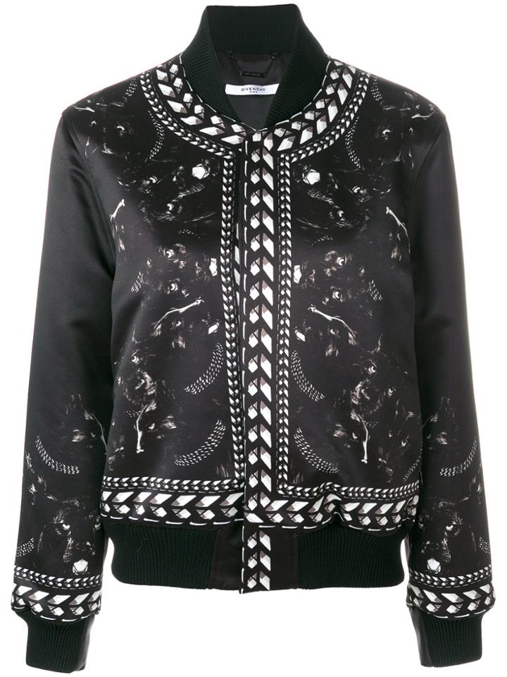 Givenchy Panther Print Bomber Jacket - Black