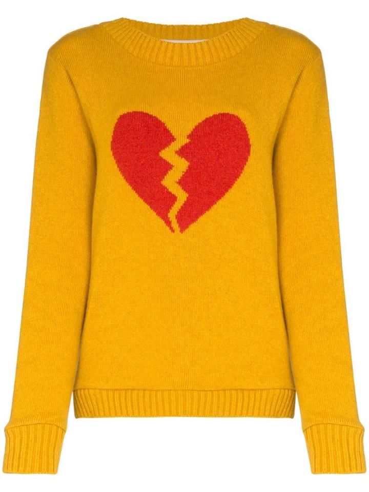 The Elder Statesman Broken Heart Cashmere Jumper - Yellow