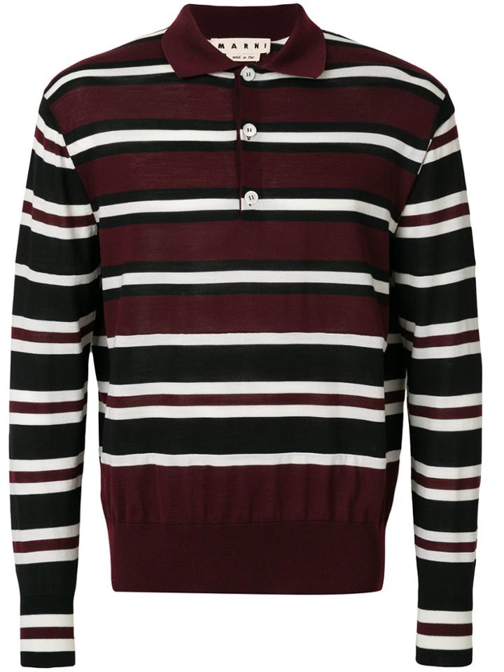 Marni Striped Polo Shirt - Pink & Purple