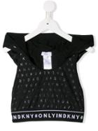 Dkny Kids Cropped Hooded Top - Black
