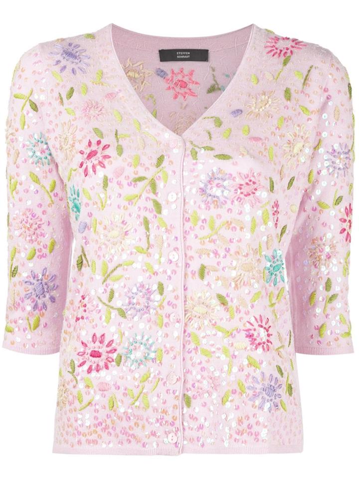 Steffen Schraut Floral Motif Cardigan - Pink