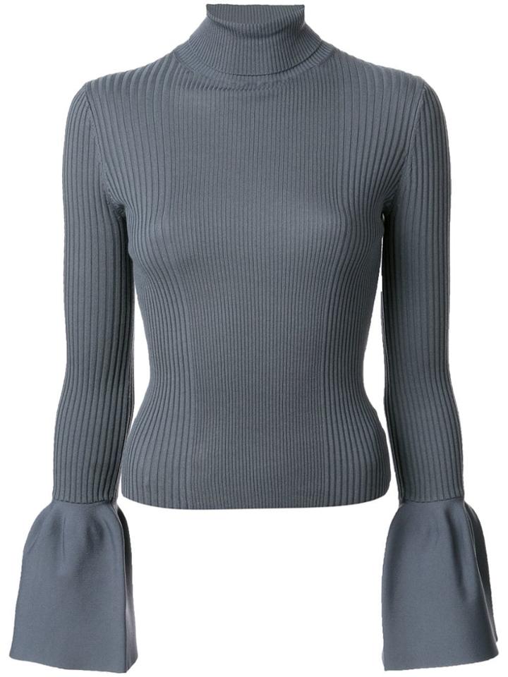 Alexander Wang Ribbed Flared Sleeve Turtleneck - Grey