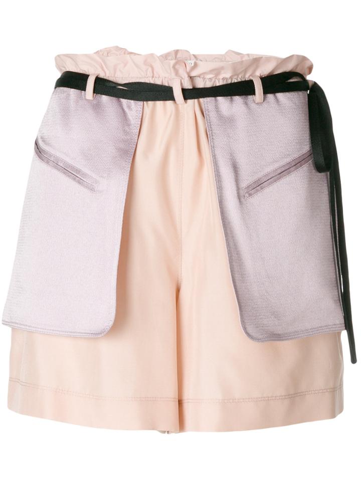 Valentino Panelled Shorts - Nude & Neutrals