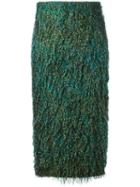 Max Mara - Feathered Texture Pencil Skirt - Women - Cotton/polyester - 40, Women's, Green, Cotton/polyester