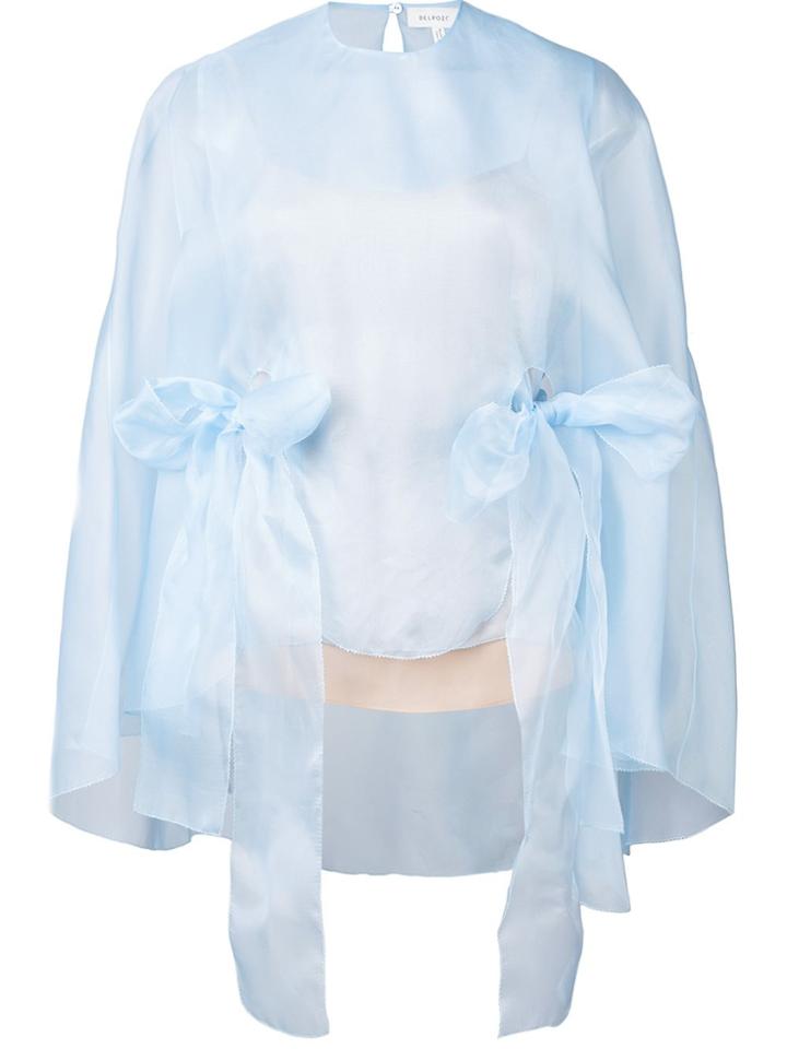 Delpozo Organza Cape Top - Blue