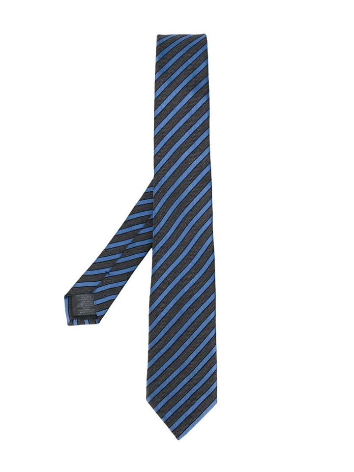 Z Zegna Diagonal Striped Tie - Blue
