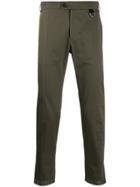 Les Hommes Touch Strap Ankle Trousers - Green
