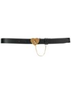 Balenciaga Heart Lock Thin Belt - Black