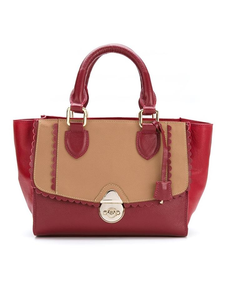 Sarah Chofakian Leather Bicolor Bag, Women's, Red