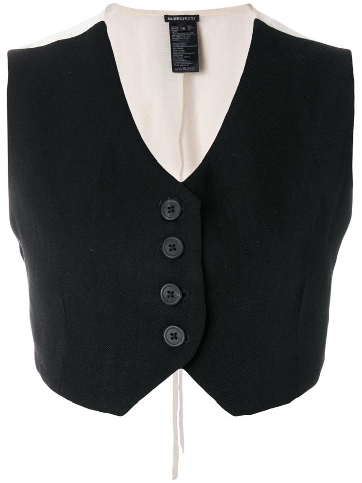 Ann Demeulemeester Cropped Waistcoat - Black