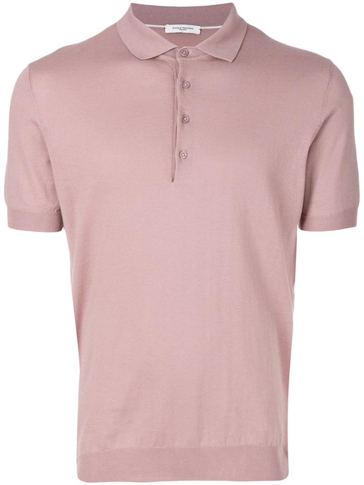 Paolo Pecora Short Sleeve Polo Dress - Pink & Purple