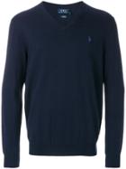 Polo Ralph Lauren Logo V-neck Sweater - Blue