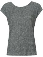 Rag & Bone V-back Rib Knit Top - Grey