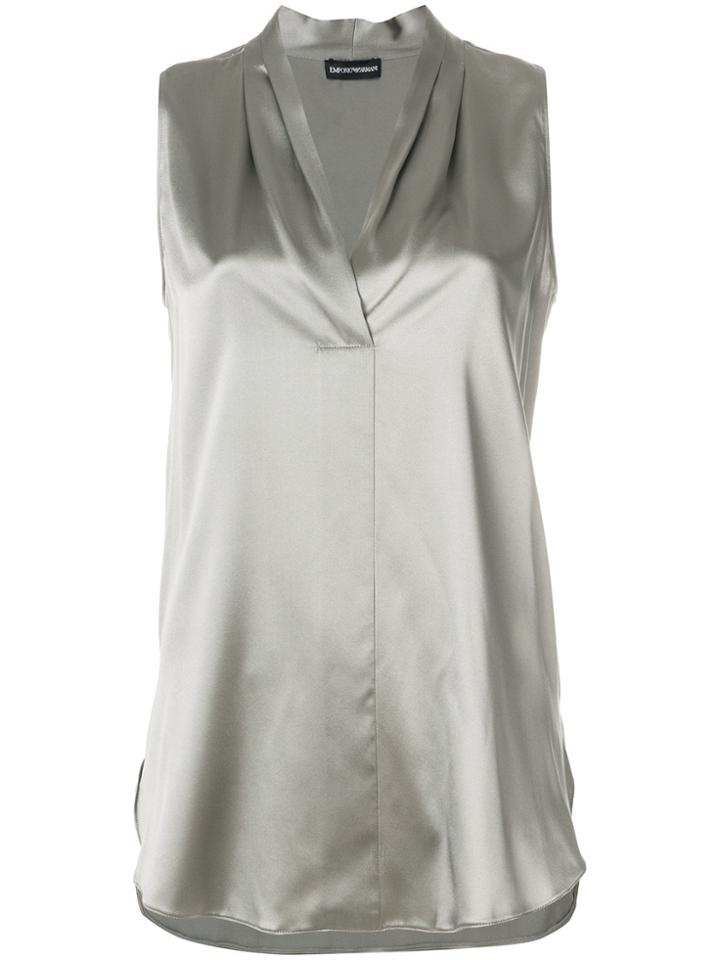 Emporio Armani Pleated Neck Blouse - Green