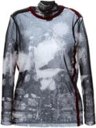 Jean Paul Gaultier Vintage 'paris' Printed Sheer Top