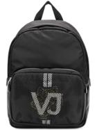 Versace Jeans Mesh Logo Print Backpack - Black