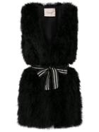 Twin-set Turkey Feather Gilet - Black