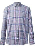 Etro Casual Checked Shirt, Men's, Size: 38, Blue, Cotton