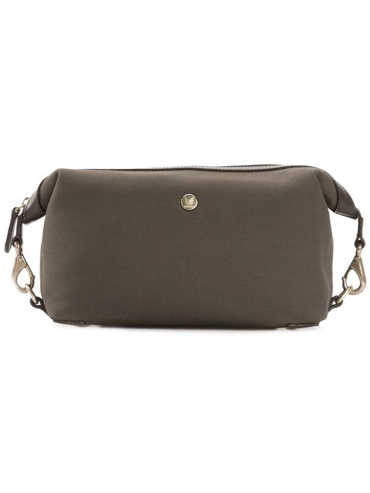 Mismo Leather Trim Wash Bag - Green