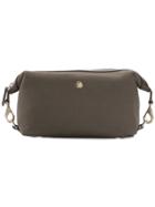 Mismo Leather Trim Wash Bag - Green