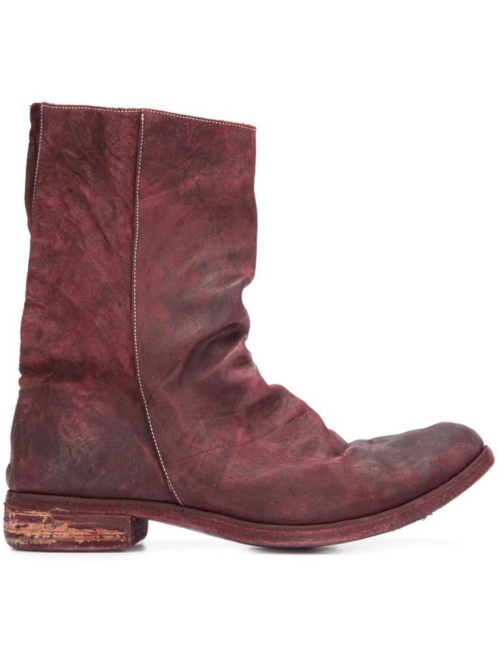A Diciannoveventitre Peaked Vamp Derby Boots - Red