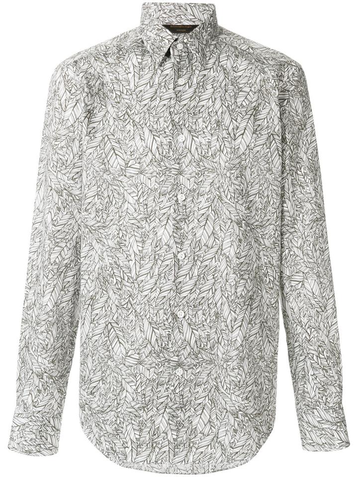 Ermenegildo Zegna Leaf Print Shirt - White