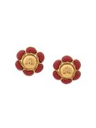 Chanel Vintage 1990's Camellia Flower Earrings - Gold