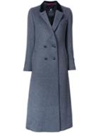 Loveless Double-breasted Long Coat, Women's, Size: 34, Grey, Lambs Wool