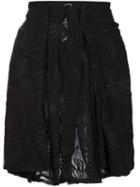 Ann Demeulemeester Sheer Embroidered Skirt, Women's, Size: 34, Black, Cotton/silk