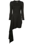 Rosetta Getty Asymmetric Drape Dress Black