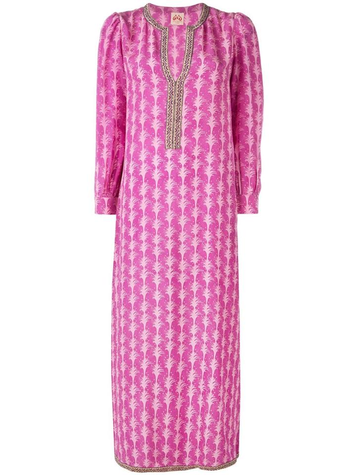 Le Sirenuse Tunic Palm Print Dress - Purple