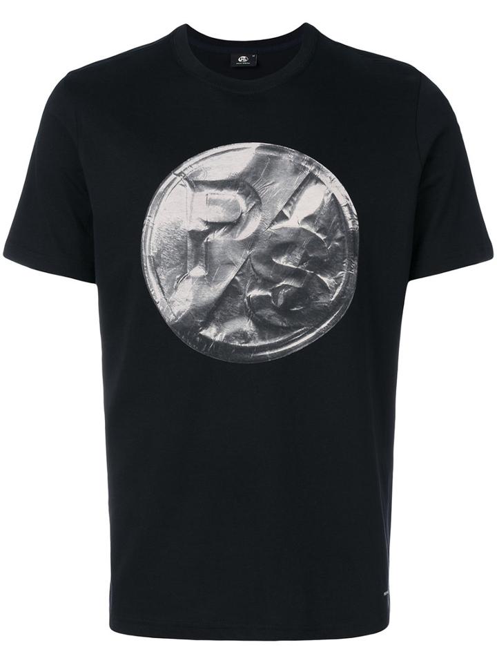 Ps By Paul Smith - Silver-tone Logo Print T-shirt - Men - Cotton - Xl, Black, Cotton