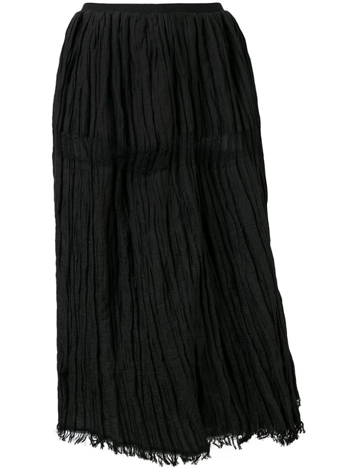 Uma Wang High Waisted Ruched Skirt - Black