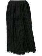 Uma Wang High Waisted Ruched Skirt - Black